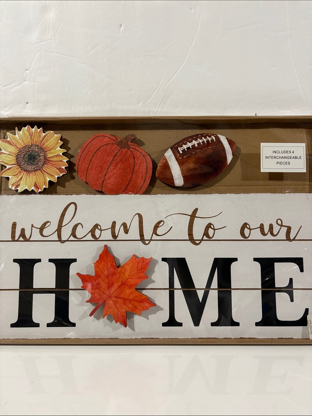 Welcome to Our Home Seasonal Wall Sign with Interchangeable Accents - Fall Decor